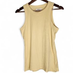 Madewell Supima Rib Cutaway Tank In Yellow Size S New With Tags